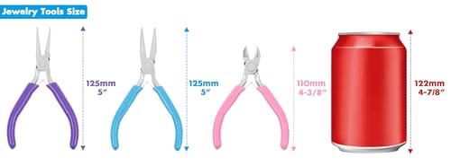 Shynek 3pcs Jewelry Making Plier Tools with Needle/Chain/Round Nose Pliers and Wire Cutter for Jewelry Repair, Wire Wrapping, Crafts, Jewelry Making Supplies - style: Rubber Handle