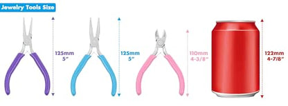 Shynek 3pcs Jewelry Making Plier Tools with Needle/Chain/Round Nose Pliers and Wire Cutter for Jewelry Repair, Wire Wrapping, Crafts, Jewelry Making Supplies - style: Rubber Handle