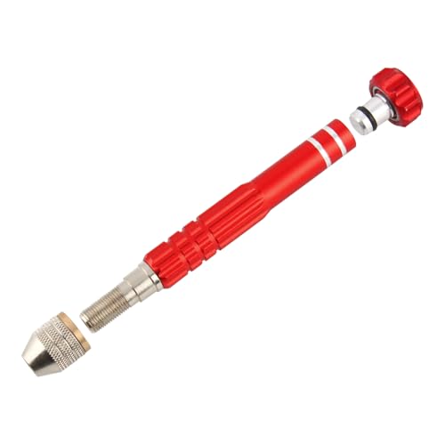Larcele Pin Vise Drill, 3 Jaw Chuck Capacity 0" to 1/8" SDZKQ-02 (Red) - color: Red