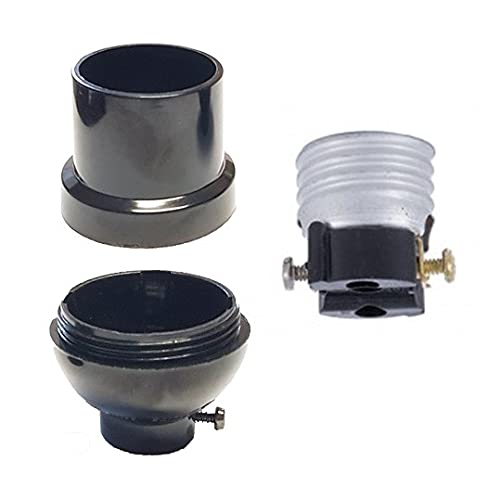 B&P Lamp Keyless Table Lamp Wiring Kit with Plastic Socket and Rotary Switch Lamp Cord - color: Black