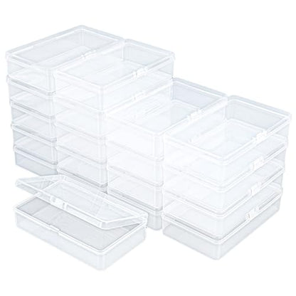 19 Pack Rectangular Clear Plastic Storage Containers - size: 5.7 x 3.35 x 1.38 inch