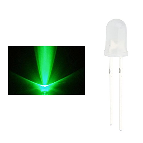 100 Pieces Diffused LED Diode Emitting Lights for High Intensity Super Bright Lighting Bulb Electronics Components Lamp Diodes Green 5mm - color: K)green(100pcs)