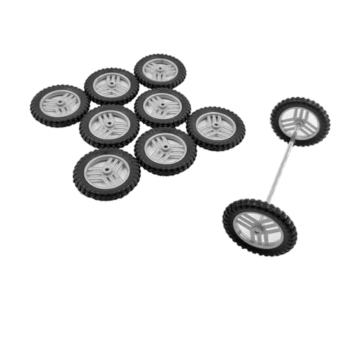 10PCS RC Toy Wheel 2.5mm Dia Shaft RC Car Motorcycle Rubber Tire Wheel with Round Rod Shaft Axles for RC Car Motorcycle DIY Model Toy Replace Parts (2.5x37mm) - style: 2.5x37mm