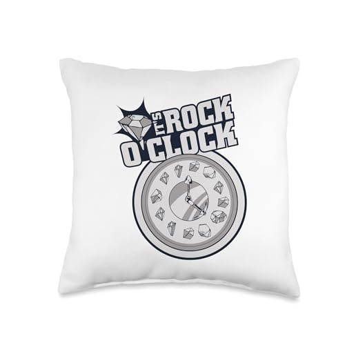 Best Rocks And Minerals Guide Kit Collection Gifts It's Rock O'Clock Geologist Rockhounding Mineral Collector Throw Pillow, 16x16, Multicolor - size: 16x16