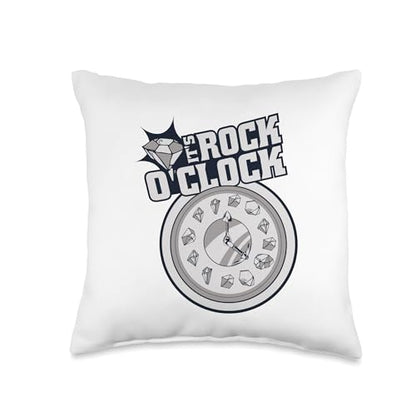 Best Rocks And Minerals Guide Kit Collection Gifts It's Rock O'Clock Geologist Rockhounding Mineral Collector Throw Pillow, 16x16, Multicolor - size: 16x16