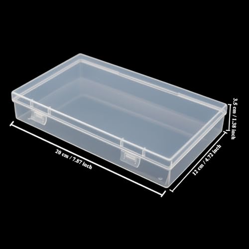 4 Pack Rectangular Clear Plastic Storage Containers - size: 7.87 x 4.72 x 1.38 inch