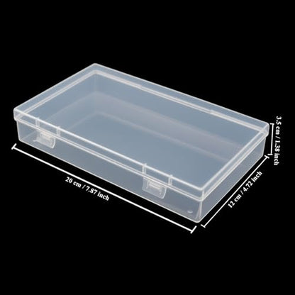 4 Pack Rectangular Clear Plastic Storage Containers - size: 7.87 x 4.72 x 1.38 inch