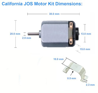California JOS 6 Pack DC 1.5-3V 15000RPM Mini Electric 130 Motor Kit for DIY Remote Control Car, Motor, STEM, and Various Experiments with 6 PCS Metal Mount