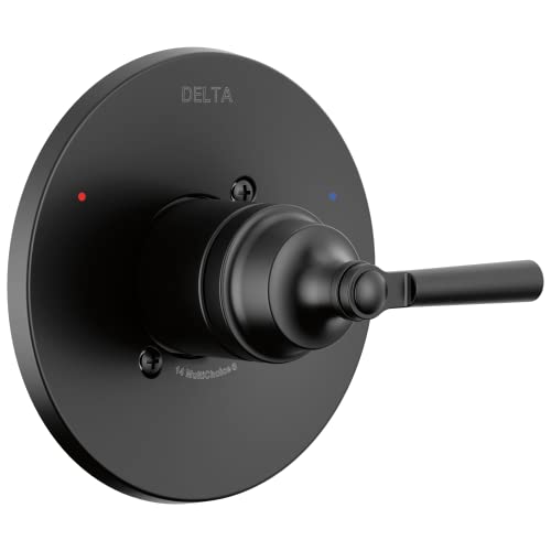 DELTA FAUCET Saylor Matte Black Shower Valve Trim Kit for Systems and Faucets, Handle Replacement, Handle, T14035-BL (Valve Not Included), Single Handle - color: Matte Black