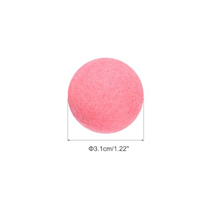 PATIKIL Wool Felt Balls Beads Wool Felting Pom 3.1cm 31mm Pink for Home Crafts Handcrafts Project DIY Pack of 10 - color: Pink