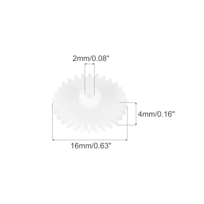 MECCANIXITY 10 Pcs Plastic Gears 30 Teeth Plastic Motor Gear Model 302A Reduction Gear for RC Car Model DIY Robot (White, Module 0.5) - style: 30 Teeth
