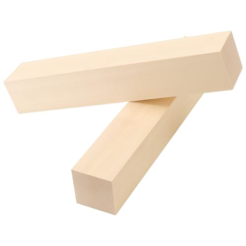 SHEUTSAN 8 Pieces Unfinished Basswood Blocks, 12 x 2 x 2 Inch Wood Carving Blocks for Crafts