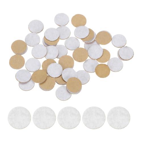 HARFINGTON 48pcs Round Adhesive Felt Circles, 13mm 1/2" Pre Cut Felt Craft Stickers Non-Woven Mini Felt Fabric Circles for DIY Sewing Handcraft Cut Projects Craft Finishing, White - color: White, size: 13mm (48pcs)