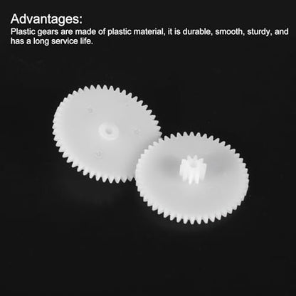 MECCANIXITY 30 Pcs Plastic Gears 50 Teeth Plastic Motor Gear Model 50102A Reduction Gear for RC Car Model DIY Robot (White, Module 0.5) - style: 50 Teeth