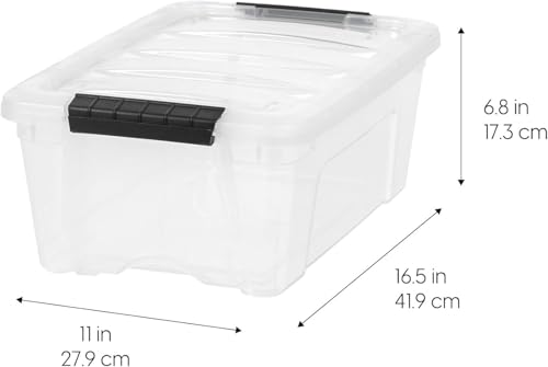 IRIS USA 4-Pack 13 Quart Storage Bins with Lids, Clear - size: 13 Qt, style: 4 Pack