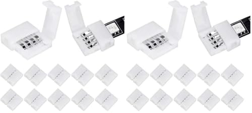WENHSIN 10Packs 4-Pin RGB LED Light Strip Connectors 10mm Unwired Gapless Solderless Adapter Terminal Extension (Pack of 2) - size: 10MM-4PIN (Pack of 2)