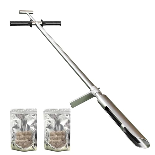 42" Soil Sampler Probe, 304 Stainless Steel with Ejector and Foot Pedal Reusable Sample Bag, T-Style Handle Sampling Soil Probe Test Kits for Lawn Garden Farm Agriculture Golf Course Soil Sampling
