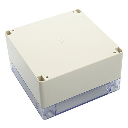 LeMotech ABS Plastic Junction Box Dustproof Waterproof IP65 Electrical Enclosure Box Universal Project Enclosure Grey with PC Transparent Clear Cover6.3 x6.3 x3.54 inch(160 x 160 x 90 mm) - size: 6.3"x6.3"x3.54"