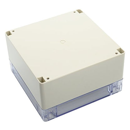 LeMotech ABS Plastic Junction Box Dustproof Waterproof IP65 Electrical Enclosure Box Universal Project Enclosure Grey with PC Transparent Clear Cover6.3 x6.3 x3.54 inch(160 x 160 x 90 mm) - size: 6.3"x6.3"x3.54"