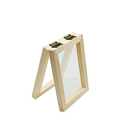 Worown A7 Paper Making Screens, Small Wooden Papermaking Mould & Deckle, (4 x 5 Inch) Paper Making Frames for DIY Craft and Dried Flower Handcrafts - size: 4*5 inch