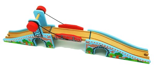 Z MAYABBO Wooden Train Tracks Accessories Wood Train Lifting Bridge for Railroad Tracks fits for All Railway Tracks