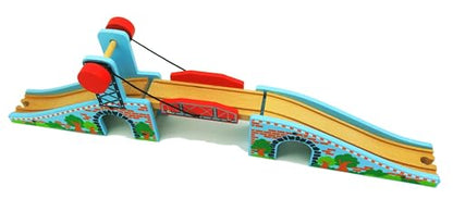 Z MAYABBO Wooden Train Tracks Accessories Wood Train Lifting Bridge for Railroad Tracks fits for All Railway Tracks