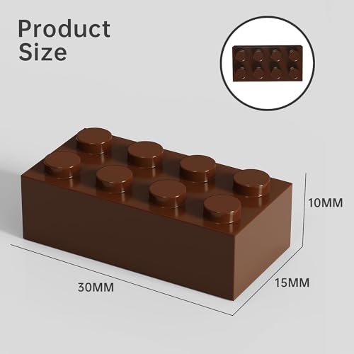 500 Piece Brown Bricks Bulk, Brown 2x4 Building Bricks Flat, Compatible with Lego Parts and Pieces: 2x4 Brown Bricks(Color: Brown) - color: 2x4 Brick Brown