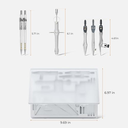 Nicpro 22 PCS Compass Geometry Tools with Case, Drafting Tool Geometry Set
