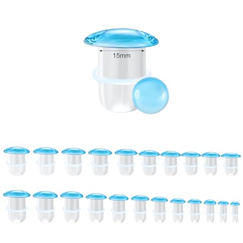Glass Ear Stretching Kit Single Flare Plugs & Rubber Rings Unique 1mm Increments 3mm-25mm Gradual Sizing Smooth Glass Gauges for Daily Wear Earring Expander Stretcher Piercing Body Jewelry 2Pc - color: Blue, size: 15mm