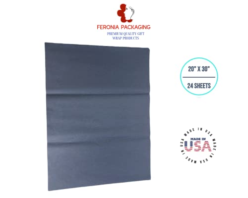 Navy Blue Tissue Paper Squares, Bulk 24 Sheets, Premium Gift Wrap and Art Supplies for Birthdays, Holidays, or Presents by Feronia packaging, Large 20 Inch x 30 Inch - color: NavyBlue