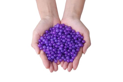 500Pcs Purple Round Glass Beads 8mm for Bracelets and DIY Crafts - color: Purple, size: 8mm 500pcs