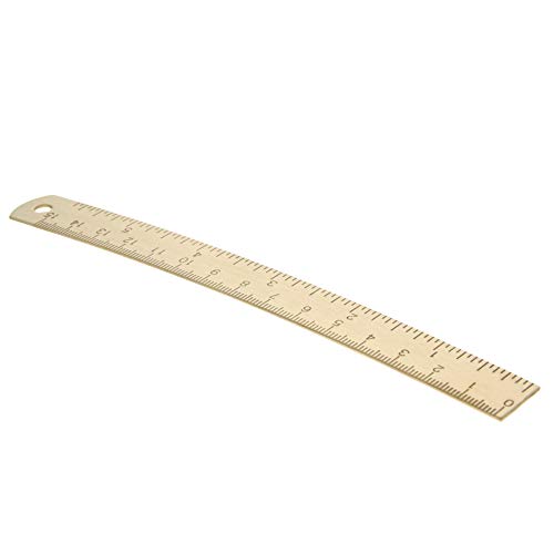 Utoolmart Brass Straight Ruler, 15cm / 5.9-inch Double-Sided Scale Ruler, Measuring Tool for Engineering Office Architect and Drawing - size: 15cm Double Side