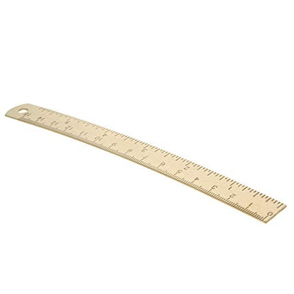Utoolmart Brass Straight Ruler, 15cm / 5.9-inch Double-Sided Scale Ruler, Measuring Tool for Engineering Office Architect and Drawing - size: 15cm Double Side