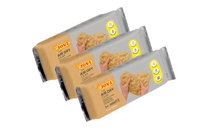Jovi - Air Dry Clay, Sand Ochre Color, 3 x 1.1 lb, Total of 3.3 lb - color: Ochre