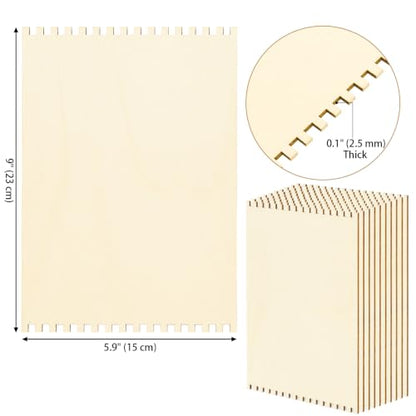 Tosnail 20 Pack Beginners Wooden Looms, 5.9 x 9 Inches Notched Weaving Loom for Adults, Darning Beading Boards, Basket Weaving Tools Kit for Crafts Project, Knitting, Sewing, Crochet