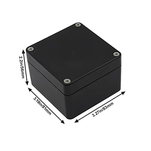 LeMotech Junction Box IP65 Waterproof Project Box Dustproof ABS Plastic Electrical Boxes Universal Enclosure for Electronic Black 3.29x 3.19x 2.2 inch (83 x 81 x 56mm)(Pack of 1) - color: Black (1 pack), size: 3.27" x 3.19" x 2.2"