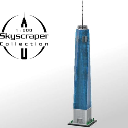 World Trade Center - Blocks Set,3153 PCS 1:800 Landmark Model for Adults - color: Blue World Trade Center