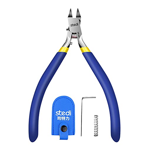 stedi 4.7-inch Model Nipper, with Ultra-thin Single-edge and Blade Case Plastic Model Tools for Gundam Repairing Plastic Model and Fixing，Blue - style: Single-edged (Blue_for Beginners)