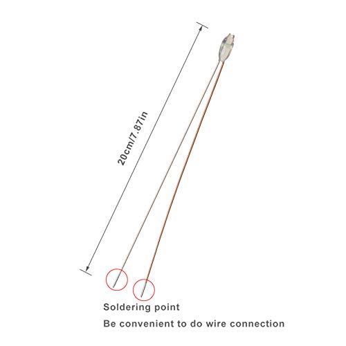 Evemodel 30pcs Pre-Wired Micro Litz Wire Bule 0603 SMD LED Light 7.8'' Wire Resin Cover Waterproof CD0603B - color: Blue