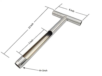 Soil Sample Probe 12 Inch with Reusable Soil Sampler Bags,Stainless Steel T-Style Handle Soil Test Kit,Soil Probe Rod for Soil Sampling Plant Care/Agriculture/Garden/Farm/Golf Course (12”S/T-Style) - size: 12”S/T-Style