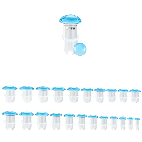 Glass Ear Stretching Kit Single Flare Plugs & Rubber Rings Unique 1mm Increments 3mm-25mm Gradual Sizing Smooth Glass Gauges for Daily Wear Earring Expander Stretcher Piercing Body Jewelry 2Pc - color: Blue, size: 6mm