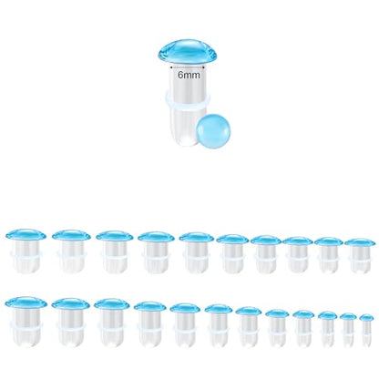 Glass Ear Stretching Kit Single Flare Plugs & Rubber Rings Unique 1mm Increments 3mm-25mm Gradual Sizing Smooth Glass Gauges for Daily Wear Earring Expander Stretcher Piercing Body Jewelry 2Pc - color: Blue, size: 6mm