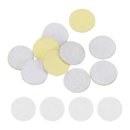 HARFINGTON 10pcs Round Adhesive Felt Circles, 12mm 15/32" Pre Cut Felt Craft Stickers Non-Woven Mini Felt Fabric Circles for DIY Sewing Handcraft Cut Projects Craft Finishing, White - color: White, size: 12mm (10pcs)