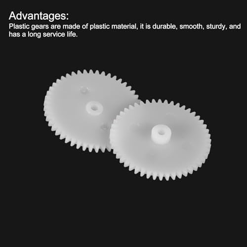 MECCANIXITY 20 Pcs Plastic Gears 48 Teeth Plastic Motor Gear Model 482A Reduction Gear for RC Car Model DIY Robot (White, Module 0.5) - style: 48 Teeth