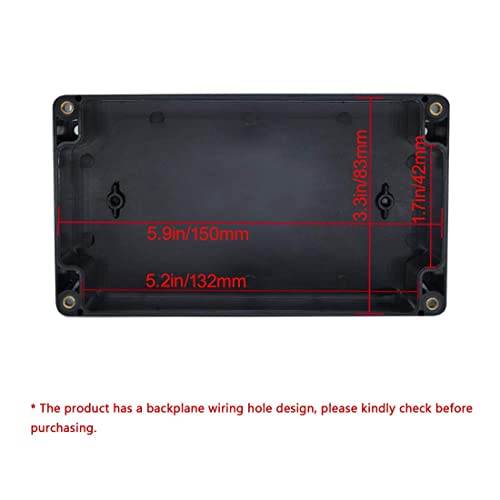 LeMotech Project Box ABS Plastic Junction Box IP65 Waterproof Electrical Boxes Universal Enclosure Black 6.2X 3.5X 2.4 inch (158x90x60mm)（Pack of 1） - color: Black (1 pack), size: 6.2" x 3.5" x 2.4"