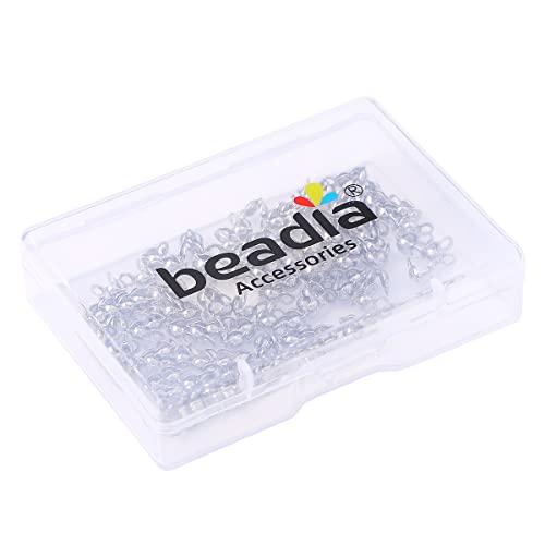 BEADIA Platinum Plated End Caps Non Tarnish 3x6mm 200pcs for Jewelry Making Findings - color: End Caps Platinum, size: 3x6mm