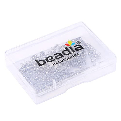 BEADIA Platinum Plated End Caps Non Tarnish 3x6mm 200pcs for Jewelry Making Findings - color: End Caps Platinum, size: 3x6mm