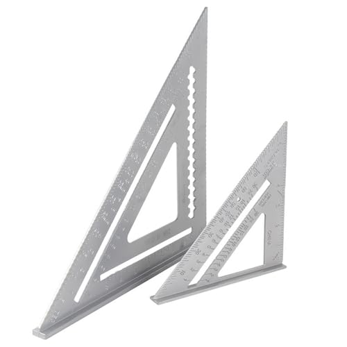 12 Inch Aluminum Rafter Square - Double-Sided Engraved Scales, Precision Carpentry Tool for Woodworking, Roof Pitch & Angle Marking - style: 12 Inch