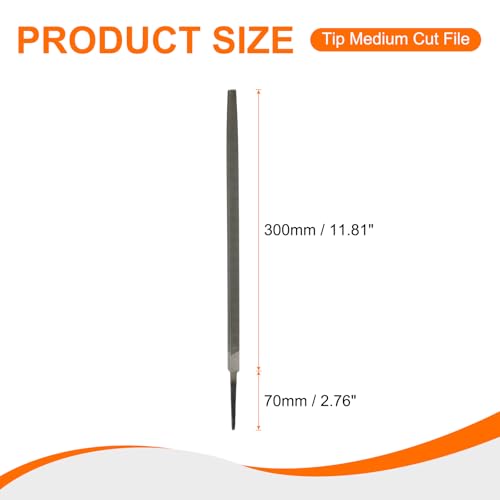 HARFINGTON 12" Square Medium Cut File Double Cut Teeth Medium Metal File High Carbon Steel T12 without Handle for Metal Wood Finishing Roughing Shaping, Grey - size: 12", style: Medium Cut