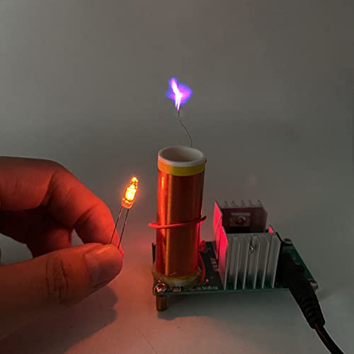 Tesla Coil Soldering Kit with Purple Arc & Bluetooth Music Sync | DIY Spark Generator for Science Experiments, Lighting Lamps, and Audio Visual Effects - style: GreenTesla